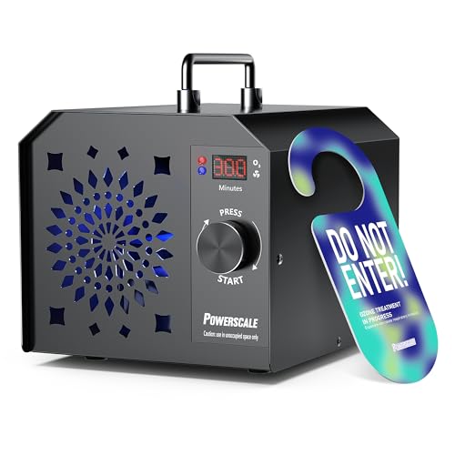 PowerScale Ozongenerator 55,000 mg/h OZB1, Ozon-Geruchsentferner, kommerzielles Ozongerät zur Geruchsbeseitigung für Zuhause, Auto und Haustierzimmer - Hochleistungs-Ionisator und Ozon-Luftreiniger von PowerScale