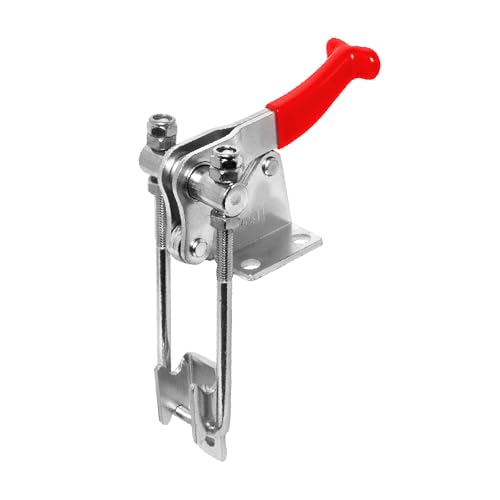 POWERTEC 20324-P2 Vertikale Verriegelung Knebelklemme 40344 W Gewinde U-Bolzen und roter Vinyl-Griffgriff – 898 kg Haltekapazität, 2 Stück von PowerTec