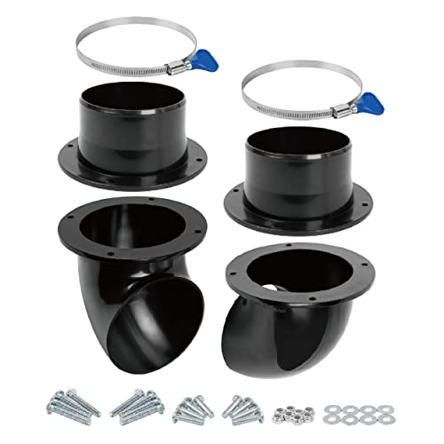 POWERTEC 70292V Zyklon-Staubsammelbogen und Kupplungen, Trenn-Set für Holzbearbeitung, Schmutzbehälter, Eimer und Fässer, 10,2 cm von POWERTEC