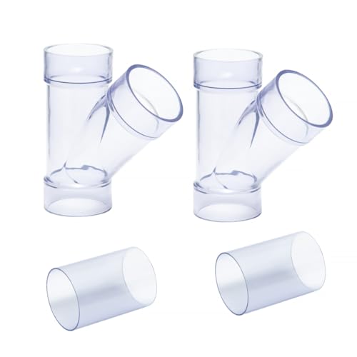 POWERTEC 70320-P2V ID-Y-Armatur für OD-Rohre oder OD-Anschlüsse, mit Spleiß für Staubschlauchanschluss, 2 Sets von POWERTEC