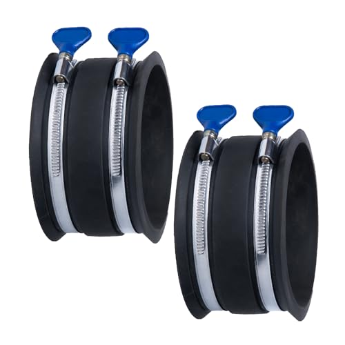 POWERTEC 70369-P2 Flex-Manschette mit verstellbaren Schlüssel-Schlauchschellen, Schlauchverbinder, Gummimanschette für Holzbearbeitung, Staubsammelarmaturen, Staubsammelzubehör und Maschinen, 2 Stück von POWERTEC