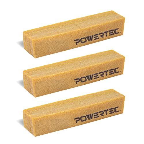 POWERTEC 71002-P3V Schleifmittel-Reinigungsstab für Schleifbänder & Scheiben | Naturkautschuk-Radiergummi – Holzbearbeitungs-Werkzeuge für Schleifperfektion, 3 Stück von PowerTec