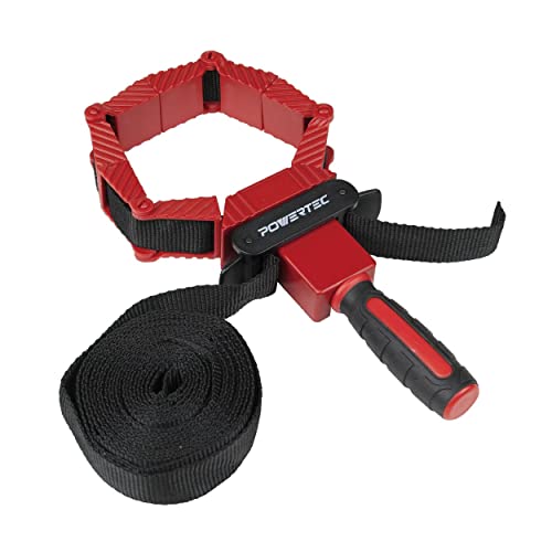 POWERTEC 71122 Deluxe Polygon Schnellspanner-Bandklemme | Holzbearbeitungsrahmen Klemmgurt Halter von PowerTec