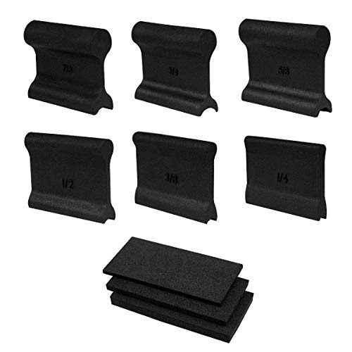 POWERTEC 71441 Flexible Contour Schleifgriffe Set mit 3 flexiblen Schaumstoff-Pads und 6 Profilgriffen zum Schleifen von konvexen und konkaven Profilen von PowerTec