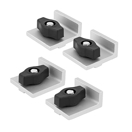 POWERTEC 71694 Universal-Kurzstopp-Set für T-Track-System mit Flügelknöpfen, 4 Stück von PowerTec