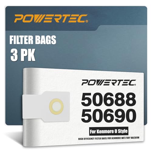 POWERTEC 75060 Filterbeutel für Kenmore O Style Staubsauger, 3 Stück von POWERTEC