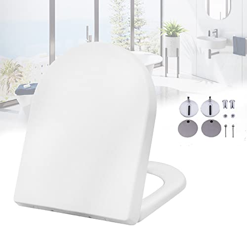 WC Sitz mit Absenkautomatik, Toilettendeckel Antibakteriell Weiß, Klodeckel D-Form aus Duroplast, Wc Deckel bis 150kg belastbar, oben und unten einfach befestingung WC Sitz mit Absenkautomatik, Toilettendeckel Antibakteriell Weiß, Klodeckel D-Form aus Duroplast, Wc Deckel bis 150kg belastbar, oben und unten einfach befestingung von PowerTools