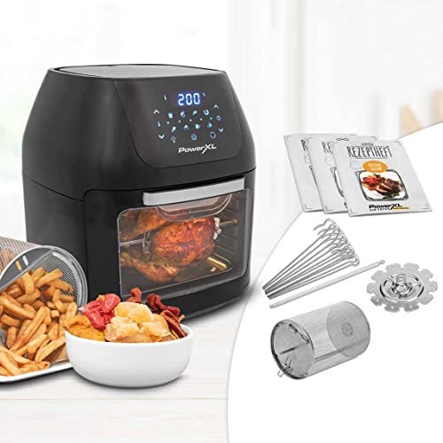 PowerXL Air Fryer Multi-Function – Heißluft-Fritteuse zum Frittieren ohne Öl – 6-in-1 auch als Dörrautomat, zum Grillen u. v. m. – bis zu 80% weniger Fett - 9 Liter - 23 tlg. von PowerXL