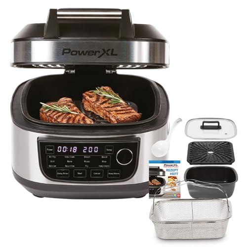 PowerXL MultiCooker Frittierkorb-Set - Multikocher mit 12 Programmen – One Pot – Schnellkochtopf - Heißluftfritteuse, Griller, Reiskocher uvm. - 5,7 Liter - Airfryer - Warmhaltefunktion PowerXL MultiCooker Frittierkorb-Set - Multikocher mit 12 Programmen – One Pot – Schnellkochtopf - Heißluftfritteuse, Griller, Reiskocher uvm. - 5,7 Liter - Airfryer - Warmhaltefunktion von PowerXL