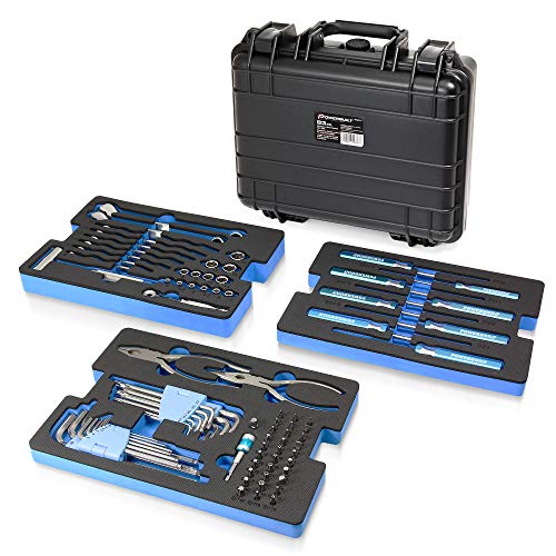 Powerbuilt 83 Stück 420J2 Edelstahl Marine Boot Reparatur Werkzeug Set, Fahrer, Zangen, Schraubenschlüssel, Schlägel, Bit-Treiber/Bits, Stecknüsse, wasserdicht, stoßfest, mit herausziehbaren von Powerbuilt