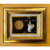 Elephant Buddha Wall Clock in Golden Frame Made Thailand Elephant Buddha Wall Clock in Golden Frame Made Thailand von Powercrystals888