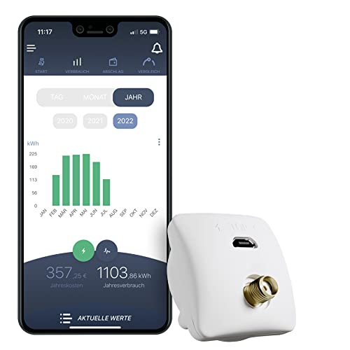 powerfox WLAN Stromzähler Auslesegerät Stromverbrauch Echtzeit per App | Ausleseadapter SmartMeter | Energiemanagement | Einspeisung PV Anlage Balkonkraftwerk | Energiemonitor poweropti PA201901 (LED) von powerfox