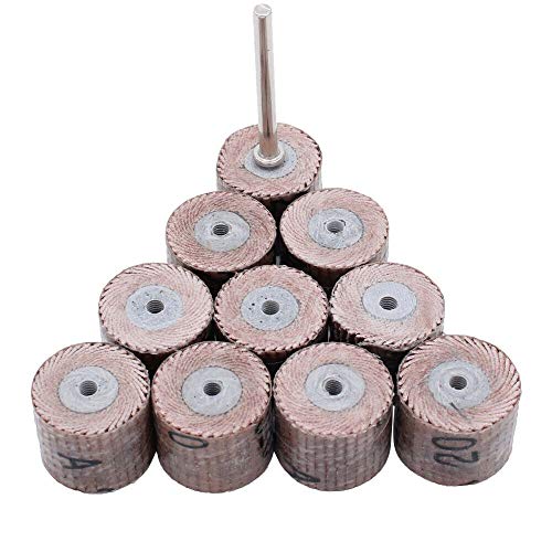 10Pcs 12mm Fächerschleifer Schmirgelpapier Schleifen Schleifpapier Lamellenschleifrad Rad Lamellenschleifer Schleifköpfe für Dremel Werkzeug 120# Grit 3mm Schaft von Powerful Tools