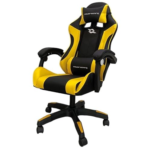 Powergaming Stühle der Marke Modell Gaming-Stuhl Bluetooth-Lautsprecher und Massage, Gelb und Schwarz von Powergaming