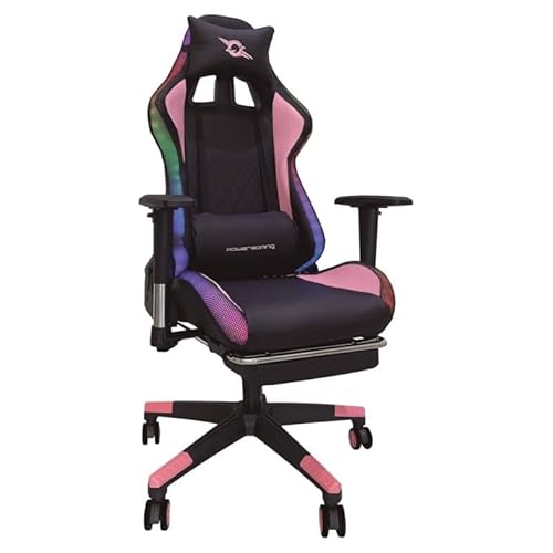 Powergaming Stühle der Marke Modell LED RGB V2 Rosa mit Fußstütze von Powergaming