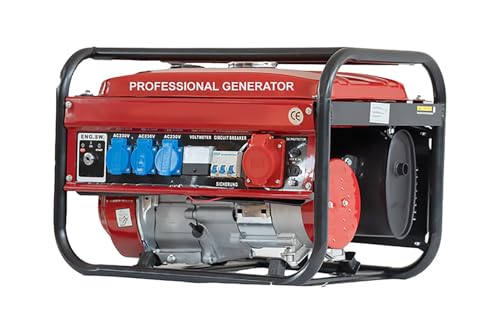 Notstromerzeuger Stromerzeuger Generator Stromgenerator Aggregat 6500W, Luftkühlung, 6,5HP, 4-Takt, 12V, 220, 380V von SWISS KRAFT Royal Line
