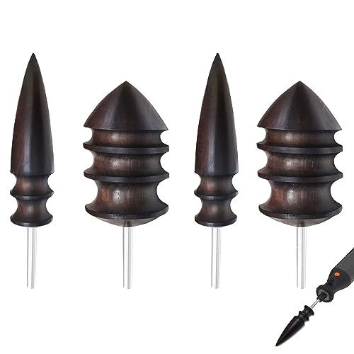 Powerruif 4 Stücke Burnisher Kit Leder, Burnisher Lederhandwerk, Carving Werkzeug Lederverarbeitung Set, Handgemachte DIY Leder Leathercraft, Burnisher Leather, für Bohrer, Handbohrer von Powerruif