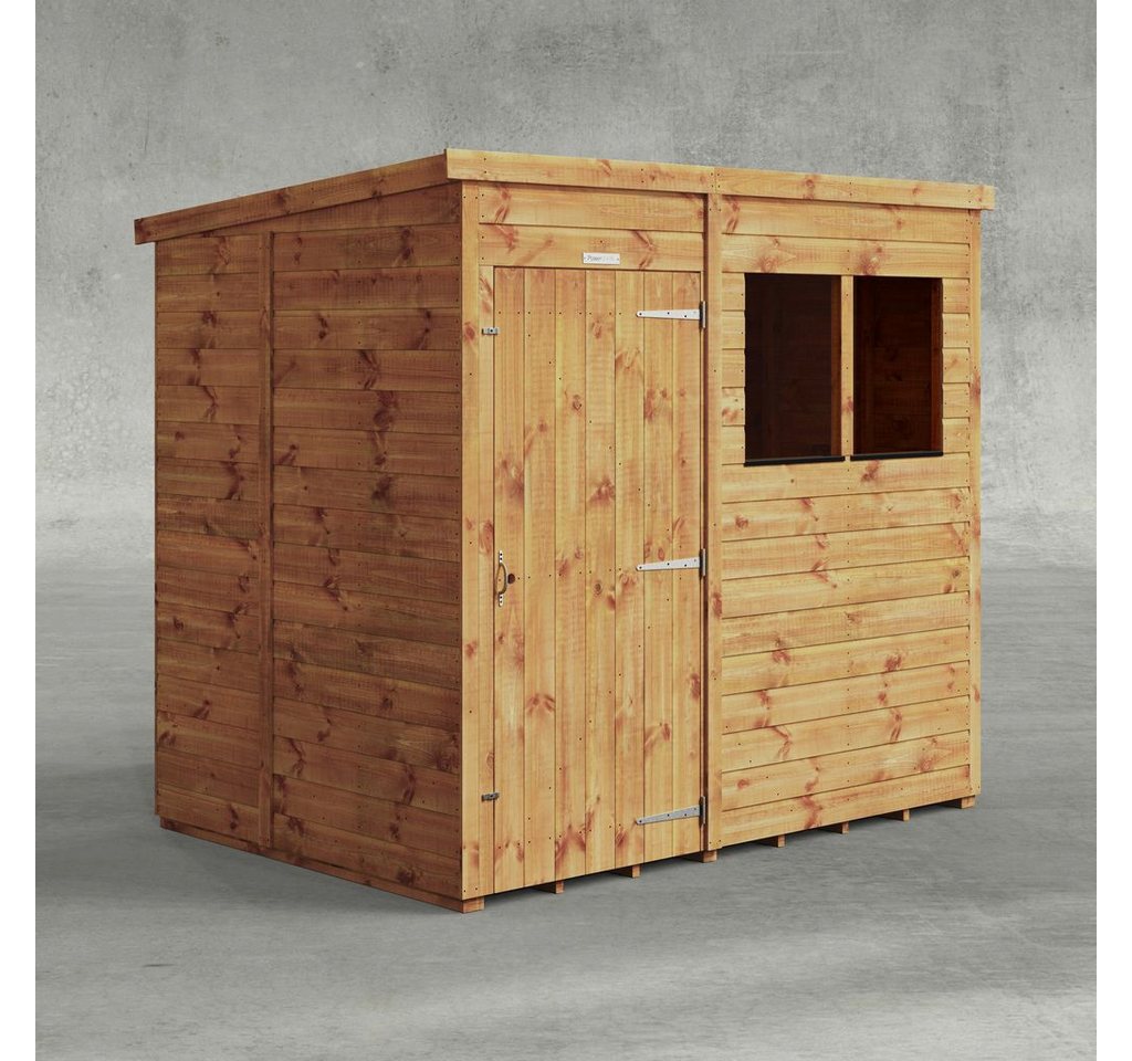 Powersheds Gartenhaus mit Pultdach aus Nut- und Feder Vollholz, BxT: 210x150 cm, (Polyester-verstärkte Dachpappe, gehärtetes Glas, hochwertiges Holz), Hochwertiges Holz von Powersheds