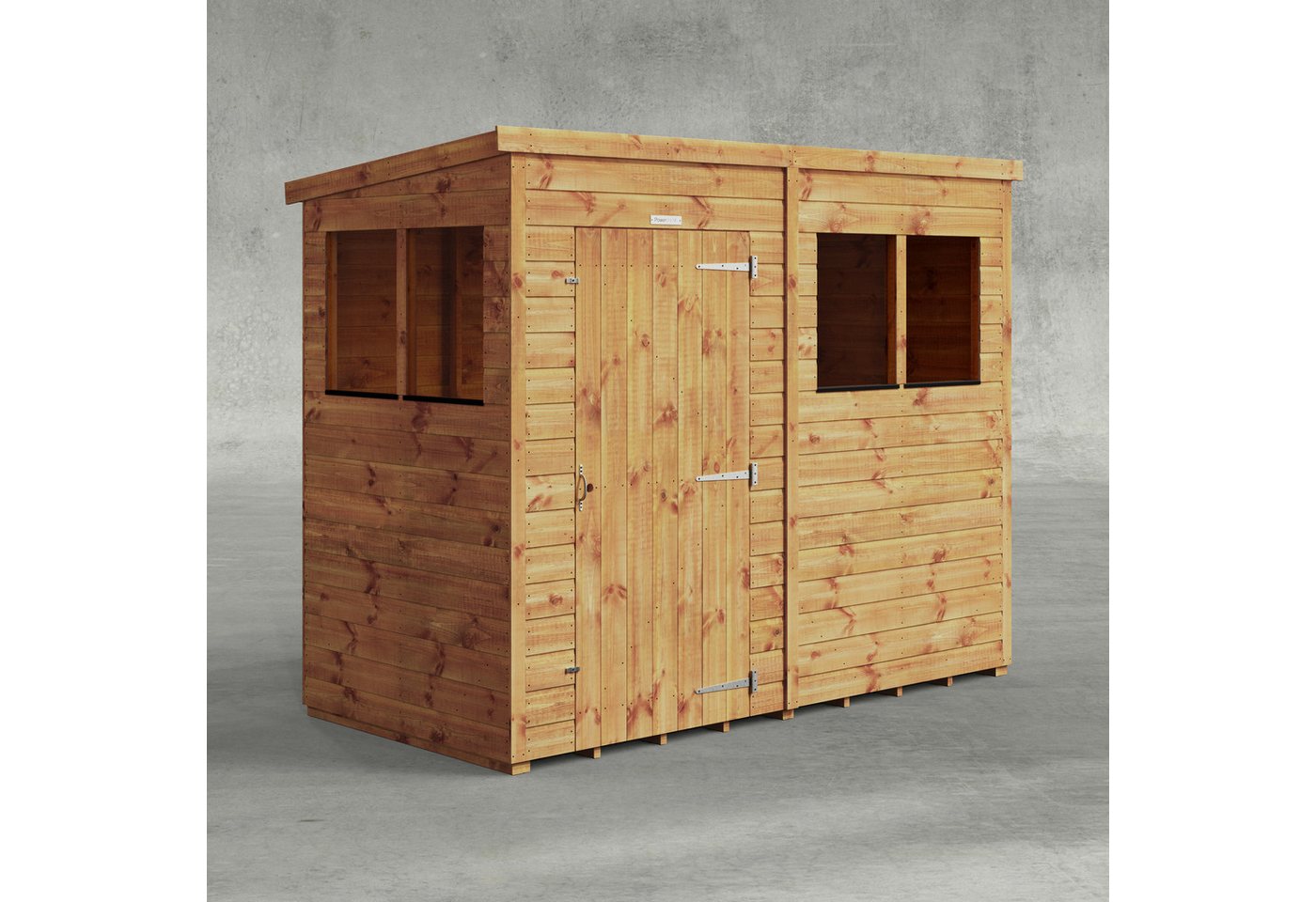 Powersheds Gartenhaus mit Pultdach aus Nut- und Feder Vollholz, BxT: 240x120 cm, (Polyester-verstärkte Dachpappe, gehärtetes Glas, hochwertiges Holz), Hochwertiges Holz von Powersheds