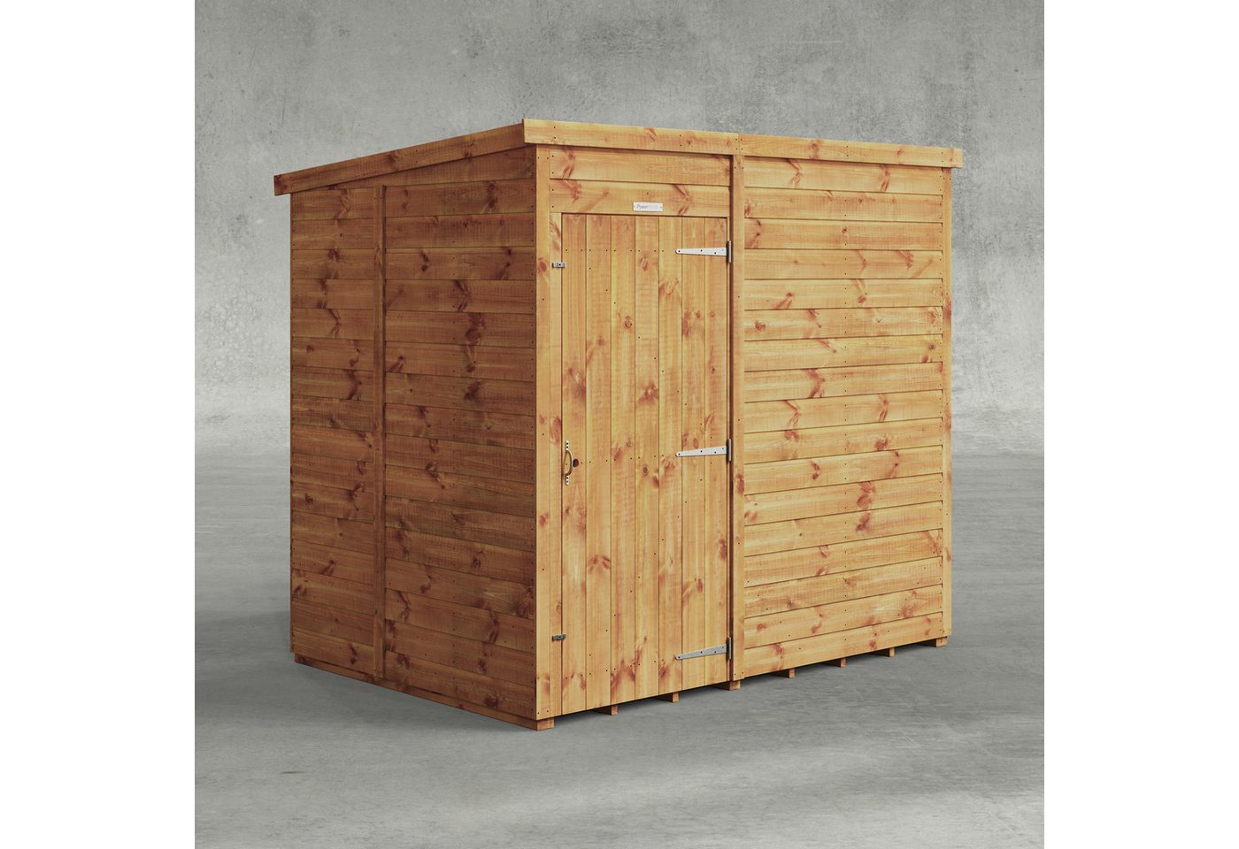 Powersheds Gartenhaus mit Pultdach aus Nut- und Feder Vollholz ohne Fenster, BxT: 210x150 cm, (Polyester-verstärkte Dachpappe, gehärtetes Glas, hochwertiges Holz), Hochwertiges Holz von Powersheds