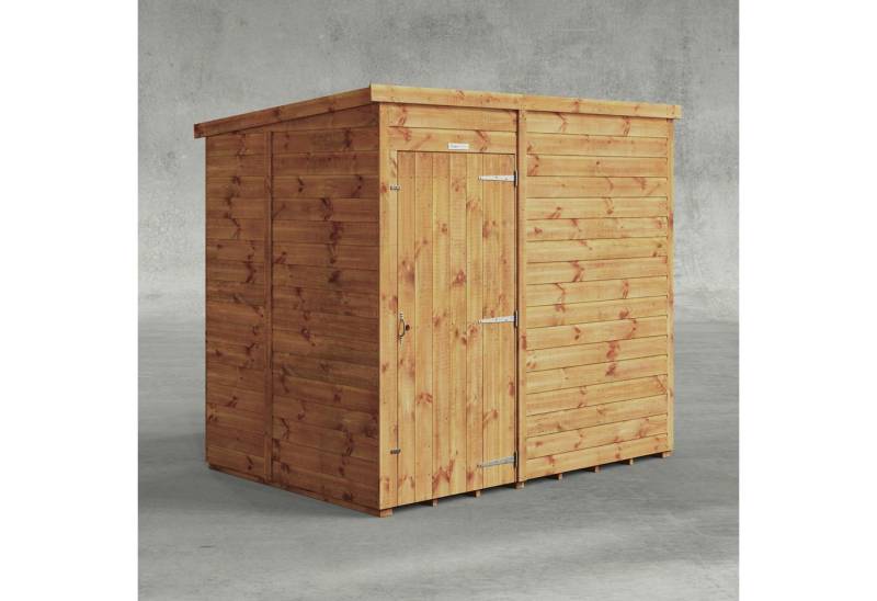 Powersheds Gartenhaus mit Pultdach aus Nut- und Feder Vollholz ohne Fenster, BxT: 210x150 cm, (Polyester-verstärkte Dachpappe, gehärtetes Glas, hochwertiges Holz), Hochwertiges Holz von Powersheds