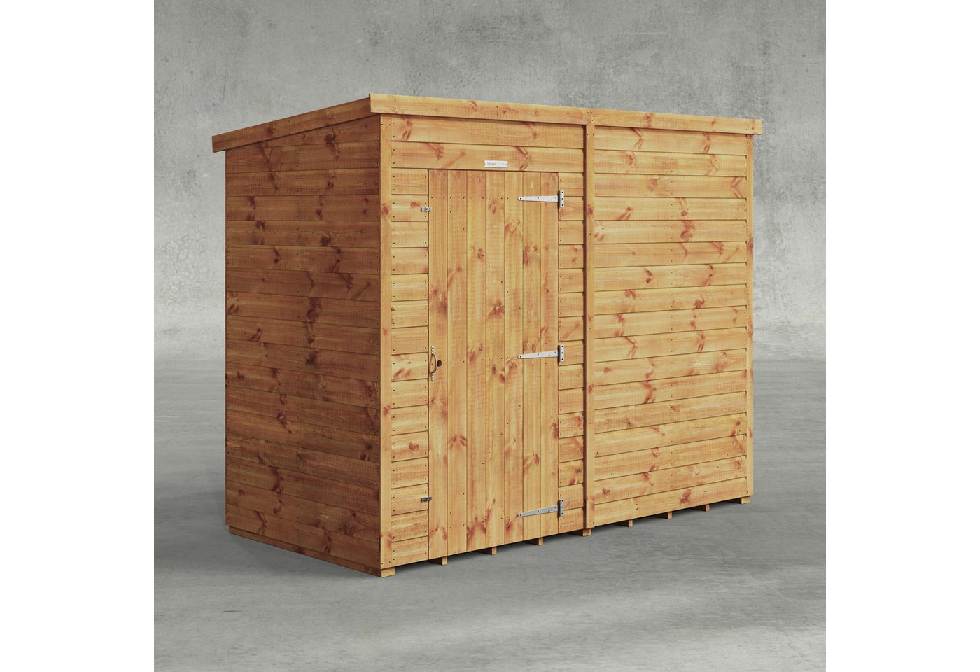 Powersheds Gartenhaus mit Pultdach aus Nut- und Feder Vollholz ohne Fenster, BxT: 240x120 cm, (Polyester-verstärkte Dachpappe, gehärtetes Glas, hochwertiges Holz), Hochwertiges Holz von Powersheds