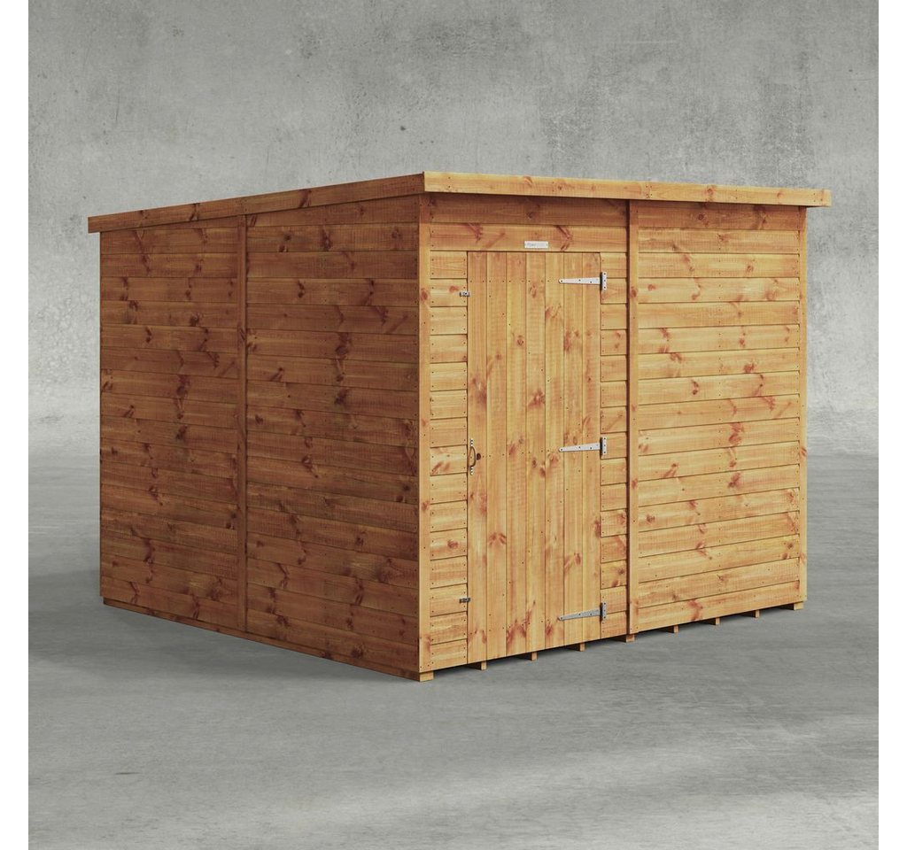 Powersheds Gartenhaus mit Pultdach aus Nut- und Feder Vollholz ohne Fenster, BxT: 240x240 cm, (Polyester-verstärkte Dachpappe, gehärtetes Glas, hochwertiges Holz), Hochwertiges Holz von Powersheds