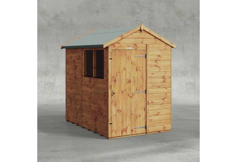 Powersheds Gartenhaus mit Satteldach aus Nut- und Feder Vollholz, BxT: 210x150 cm, (Polyester-verstärkte Dachpappe, gehärtetes Glas, hochwertiges Holz), Hochwertiges Holz von Powersheds