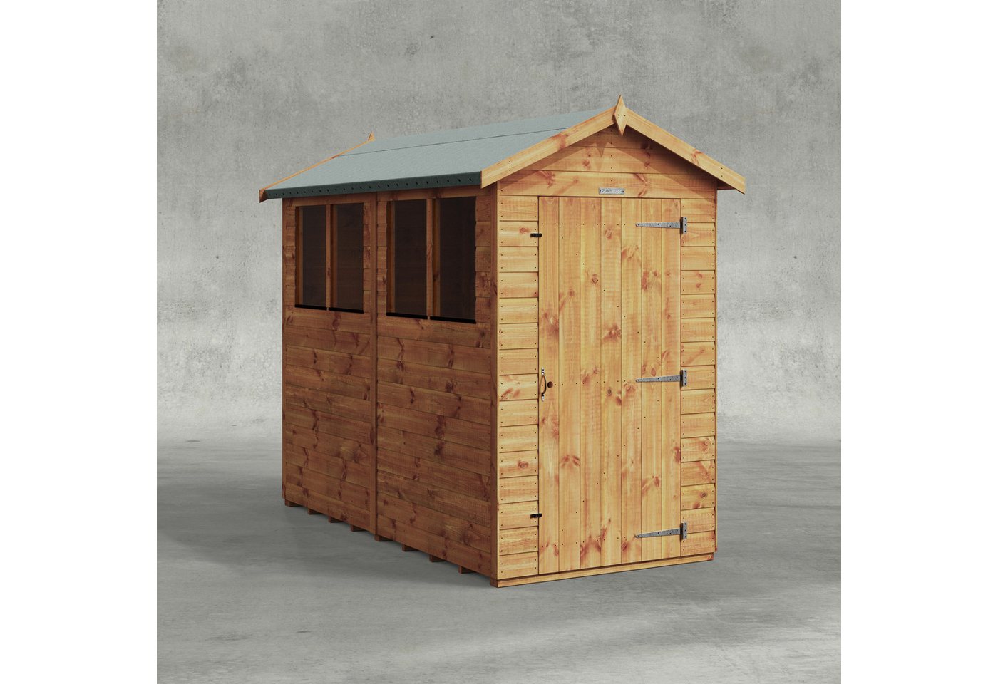 Powersheds Gartenhaus mit Satteldach aus Nut- und Feder Vollholz, BxT: 240x120 cm, (Polyester-verstärkte Dachpappe, gehärtetes Glas, hochwertiges Holz), Hochwertiges Holz von Powersheds
