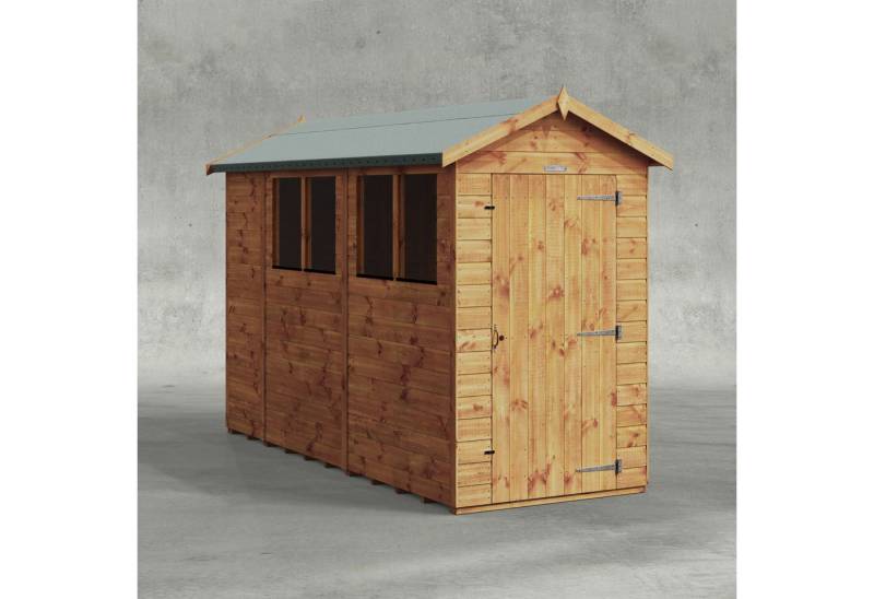 Powersheds Gartenhaus mit Satteldach aus Nut- und Feder Vollholz, BxT: 300x120 cm, (Polyester-verstärkte Dachpappe, gehärtetes Glas, hochwertiges Holz), Hochwertiges Holz von Powersheds