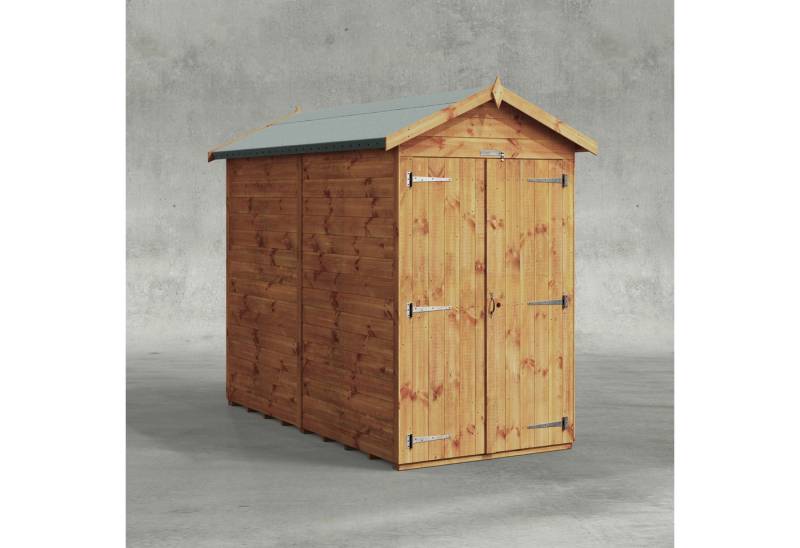 Powersheds Gartenhaus mit Satteldach aus Nut- und Feder Vollholz mit Doppeltür ohne Fenster, BxT: 240x120 cm, (Polyester-verstärkte Dachpappe, gehärtetes Glas, hochwertiges Holz), Hochwertiges Holz von Powersheds