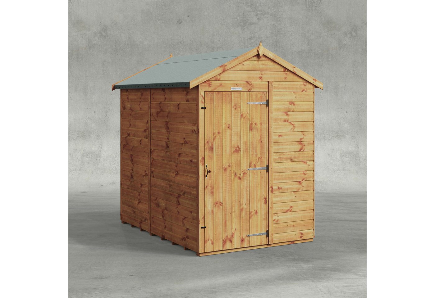 Powersheds Gartenhaus mit Satteldach aus Nut- und Feder Vollholz ohne Fenster, BxT: 210x150 cm, (Polyester-verstärkte Dachpappe, gehärtetes Glas, hochwertiges Holz), Hochwertiges Holz von Powersheds