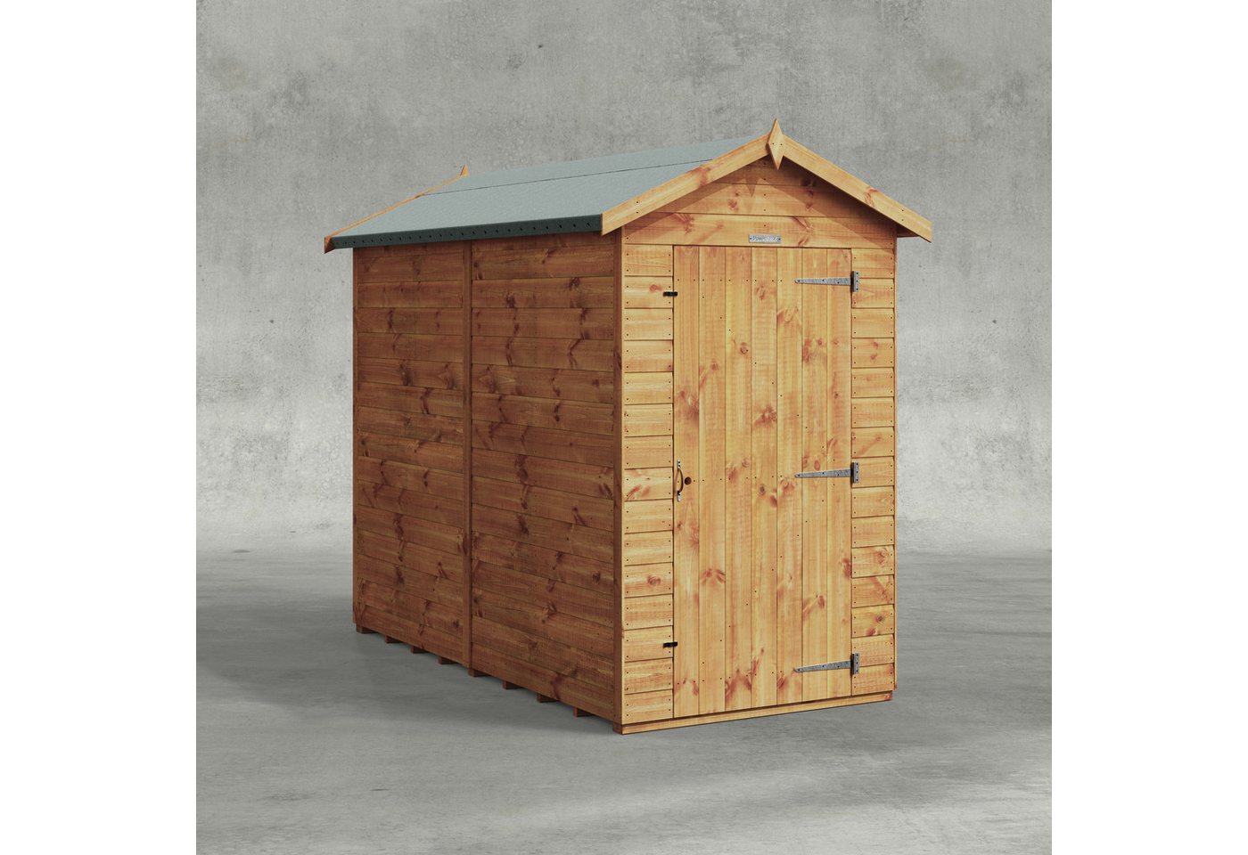Powersheds Gartenhaus mit Satteldach aus Nut- und Feder Vollholz ohne Fenster, BxT: 240x120 cm, (Polyester-verstärkte Dachpappe, gehärtetes Glas, hochwertiges Holz), Hochwertiges Holz von Powersheds