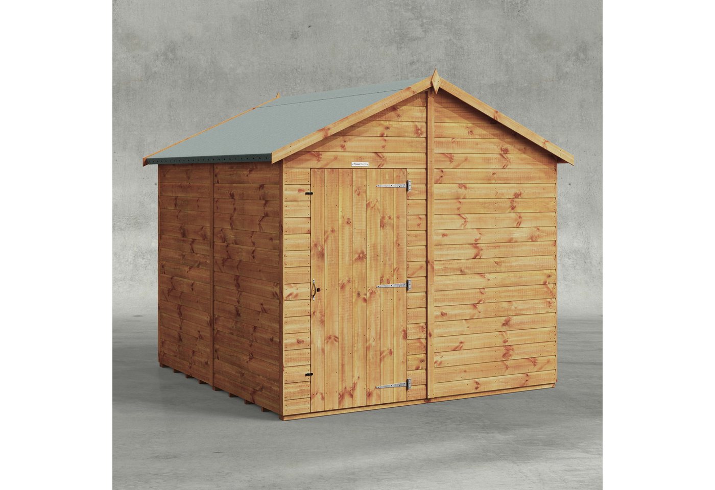 Powersheds Gartenhaus mit Satteldach aus Nut- und Feder Vollholz ohne Fenster, BxT: 240x240 cm, (Polyester-verstärkte Dachpappe, gehärtetes Glas, hochwertiges Holz), Hochwertiges Holz von Powersheds