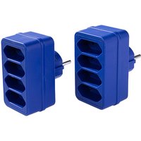 4-fach Steckdosenadapter - Blau, 2er-Set 4-fach Steckdosenadapter - Blau, 2er-Set von Powertec Electric