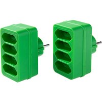 4-fach Steckdosenadapter - Grün, 2er-Set 4-fach Steckdosenadapter - Grün, 2er-Set von Powertec Electric
