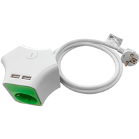 Farbige 3-fach-Steckdose - Weiß/Grün von Powertec Electric