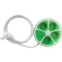Farbige 4-fach-Steckdose - Weiß/Grün von Powertec Electric