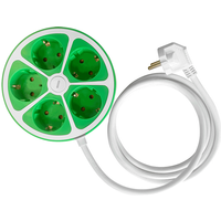 Farbige 5-fach-Steckdose - Weiß/Grün von Powertec Electric