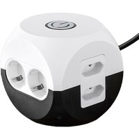 Steckdosenwürfel, Weiß/Schwarz Steckdosenwürfel, Weiß/Schwarz von Powertec Electric