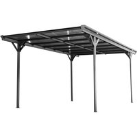 Design Carport, Autoüberdachung Garage Unterstand, ca. 503 x 305 x 232/217 cm - Anthrazit von Powertec Garden