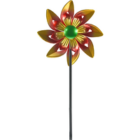 Giardessa Doppel-Metall-Windrad Blume rot-gold von Powertec Garden