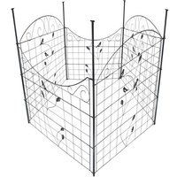 Metall Gartenzaun mit Pulverbeschichtung C06, Anthrazit, 775*640 mm, 11-tlg. Set von Powertec Garden