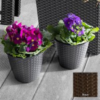 Pflanztopf, Braun - 2er Set von Powertec Garden