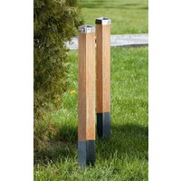 Solar-LED-Edelstahl-Pfostenabdeckung 2er-Set 91 x 91 mm von Powertec Garden