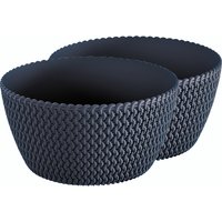 Strickoptik-Blumentopf, Anthrazit - 2er-Set Strickoptik-Blumentopf, Anthrazit - 2er-Set von Powertec Garden
