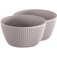 Strickoptik-Blumentopf, Mocca - 2er-Set von Powertec Garden