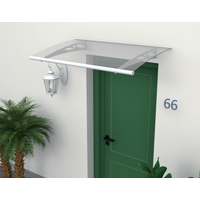Vordach ca. 140 x 90 cm - Transparent (3mm PC) von Powertec Garden