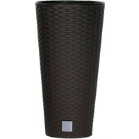 XXL Pflanzsäule Rund inkl. Einsatz "Rattanoptik" - Dunkelbraun XXL Pflanzsäule Rund inkl. Einsatz "Rattanoptik" - Dunkelbraun von Powertec Garden