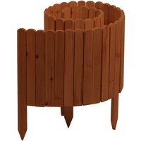 Rollzaun aus Holz, ca. 203 x 40 / 60 x 1,7cm - Braun von Powertec Garden